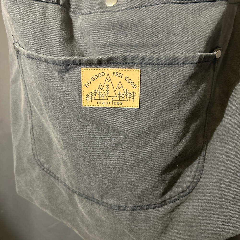 Maurices Gray Canvas Tote Bag Do Good Feel Good Crossbody Shoulder Bag